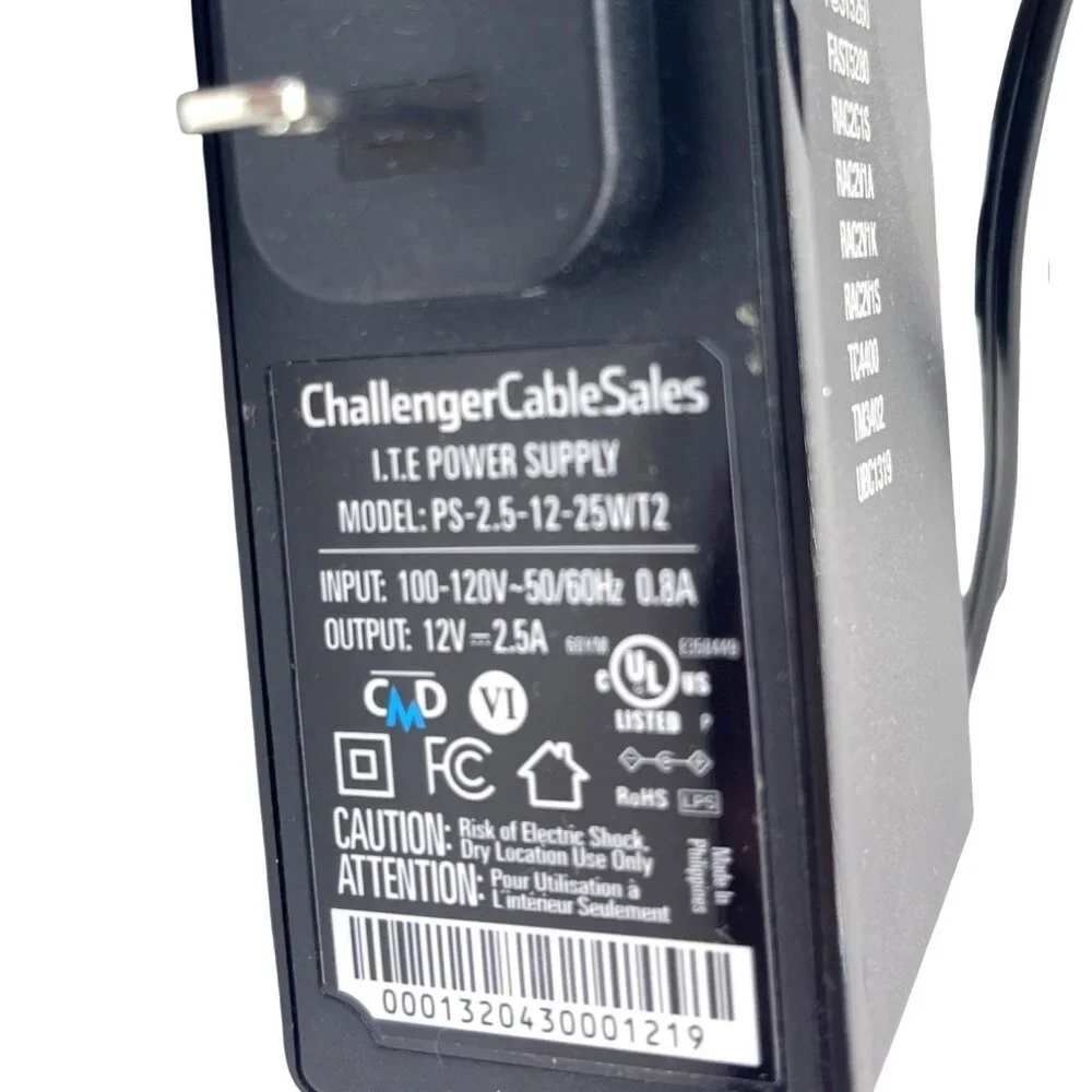 ChallengerCableSales AC/DC Adapter Power Supply 12V 2.5A Compatible 4o